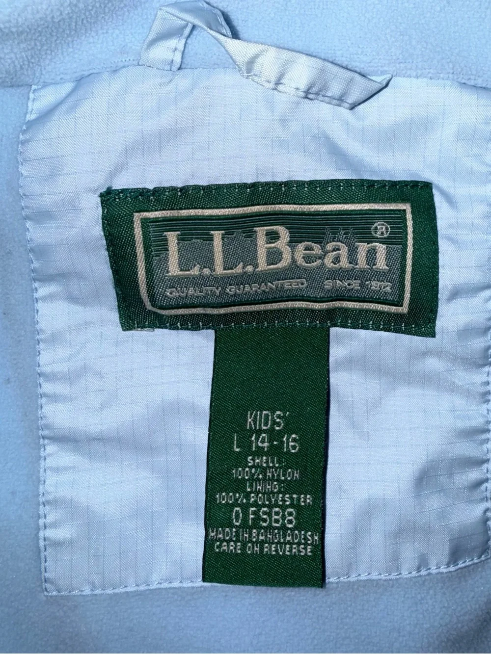 L.L. Bean Light Blue Kids' Jacket sz L 14/16